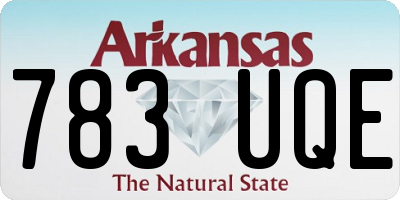 AR license plate 783UQE