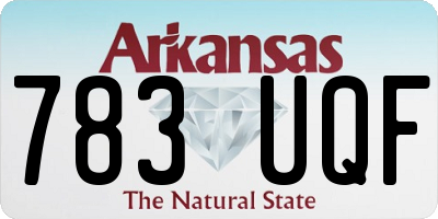 AR license plate 783UQF