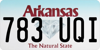 AR license plate 783UQI