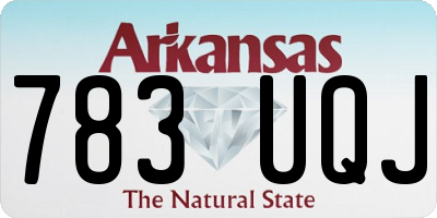 AR license plate 783UQJ