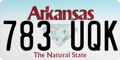 AR license plate 783UQK