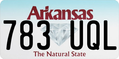AR license plate 783UQL