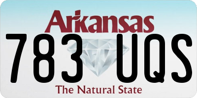 AR license plate 783UQS
