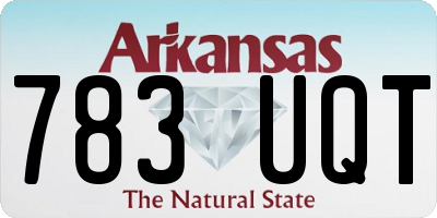 AR license plate 783UQT