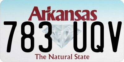 AR license plate 783UQV