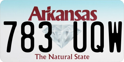 AR license plate 783UQW