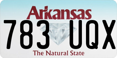 AR license plate 783UQX