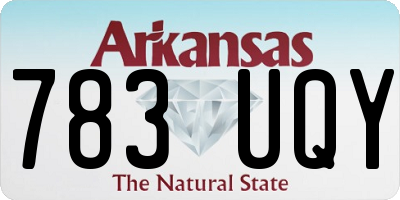 AR license plate 783UQY
