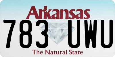AR license plate 783UWU