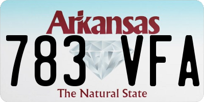AR license plate 783VFA