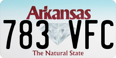 AR license plate 783VFC