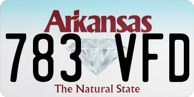 AR license plate 783VFD