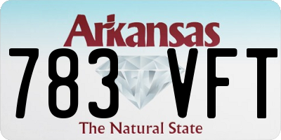 AR license plate 783VFT