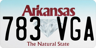 AR license plate 783VGA