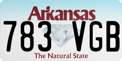 AR license plate 783VGB