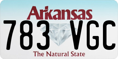 AR license plate 783VGC