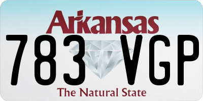 AR license plate 783VGP