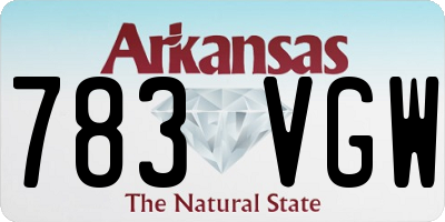 AR license plate 783VGW