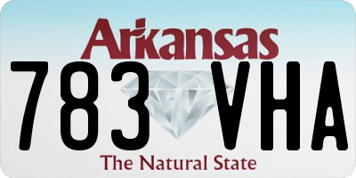 AR license plate 783VHA