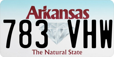 AR license plate 783VHW