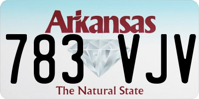 AR license plate 783VJV