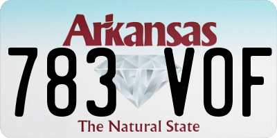 AR license plate 783VOF