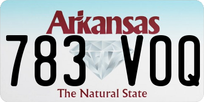 AR license plate 783VOQ