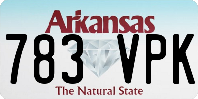 AR license plate 783VPK