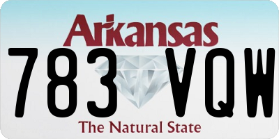AR license plate 783VQW