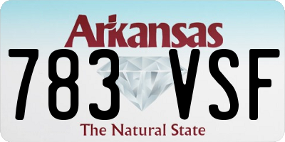 AR license plate 783VSF