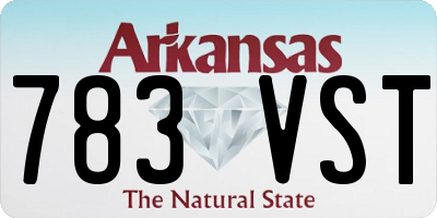 AR license plate 783VST