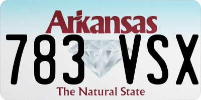 AR license plate 783VSX