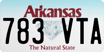 AR license plate 783VTA