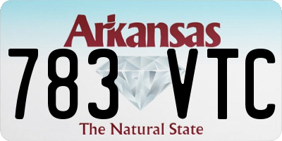 AR license plate 783VTC