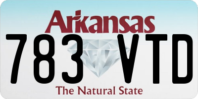 AR license plate 783VTD