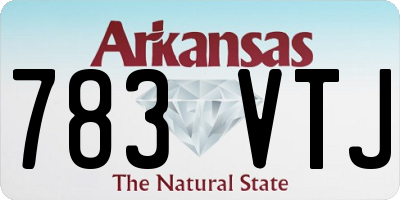 AR license plate 783VTJ