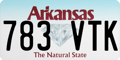 AR license plate 783VTK