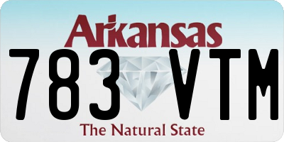 AR license plate 783VTM