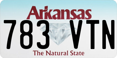 AR license plate 783VTN