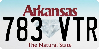 AR license plate 783VTR