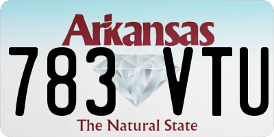 AR license plate 783VTU