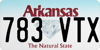 AR license plate 783VTX
