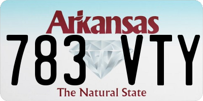 AR license plate 783VTY
