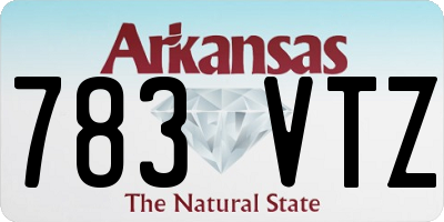AR license plate 783VTZ