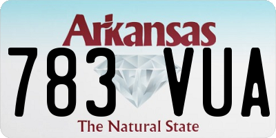 AR license plate 783VUA