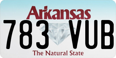 AR license plate 783VUB