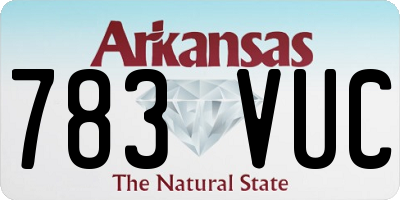 AR license plate 783VUC