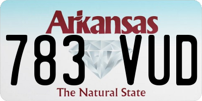 AR license plate 783VUD