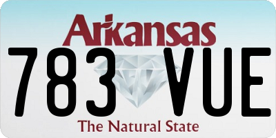 AR license plate 783VUE