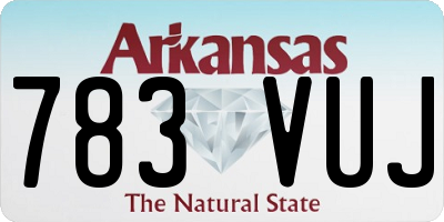 AR license plate 783VUJ